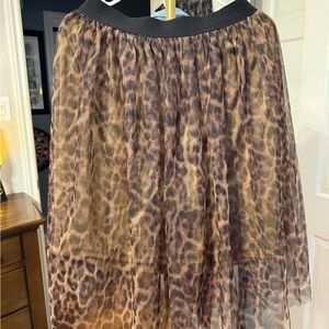 eesome Brown & Black Leopard-Print Circle Skirt